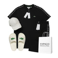 🐊 KIT Lacoste Premium (Boné, Camiseta, Bermuda e Chinelo)